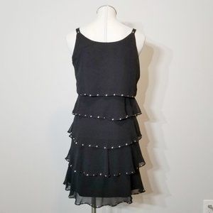 ROBBIE BEE Flapper Cocktail Dress w/ Silver Beads